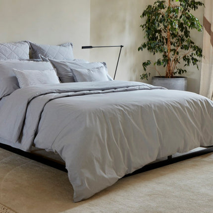 Christy "Stornoway Chambray" Duvet Cover Sets in Silver