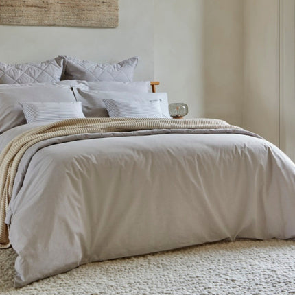 Christy "Stornoway Chambray" Duvet Cover Sets in Stone (Beige)