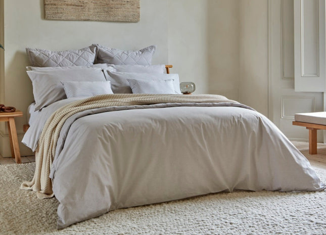 Christy "Stornoway Chambray" Duvet Cover Sets in Stone (Beige)