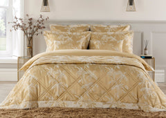 Christy "Holkham" Jacquard Bedspread Sets in Wheat (Gold)
