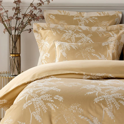Christy "Holkham" Jacquard Comforter Sets in Wheat (Gold)