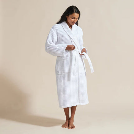 Christy "Waffle" Bathrobe in White