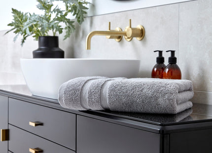Christy "Signum" Combed Cotton Bath Towels Collection in Dove Grey