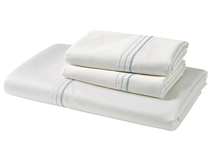 Christy "500TC Luxury Supima" Bed Linen with Duck Egg Triple Embroidery