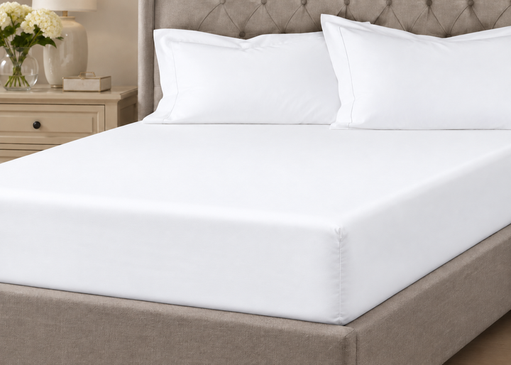 Linen Obsession 900 Thread Count "Luxe Touch" Fitted Sheet in White