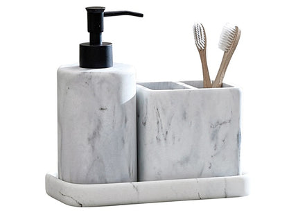 DKNY "Marble" 3pcs Bathroom Accessories in White