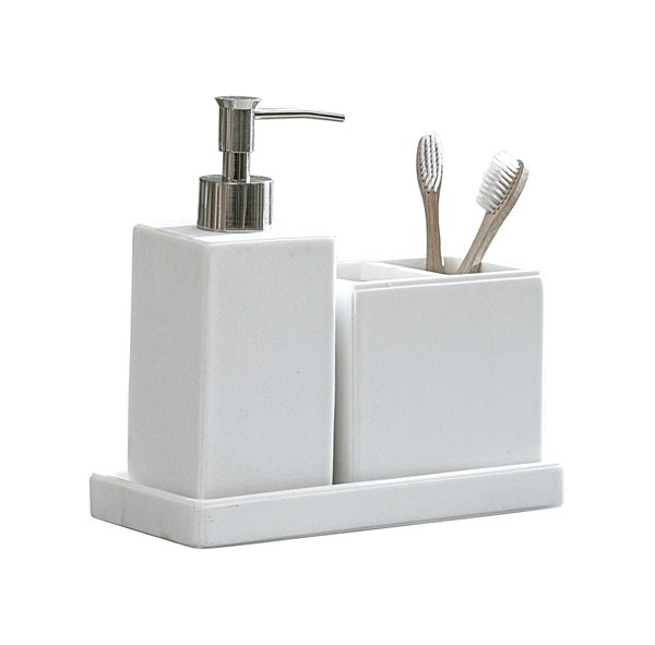 DKNY "White Tile" 3pcs Bathroom Accessories