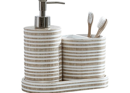 DKNY "Natural Stripe" 3pcs Bathroom Accessories