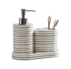 DKNY "Natural Stripe" 3pcs Bathroom Accessories