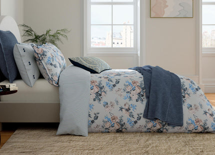 Bedeck of Belfast "Delphine" Duvet Cover and Oxford Pillowcase in Chambray Blue