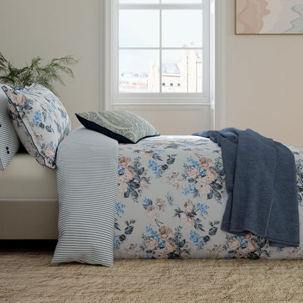 Bedeck of Belfast "Delphine" Duvet Cover and Oxford Pillowcase in Chambray Blue