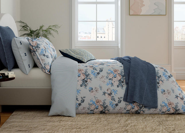 Bedeck of Belfast "Delphine" Duvet Cover and Oxford Pillowcase in Chambray Blue