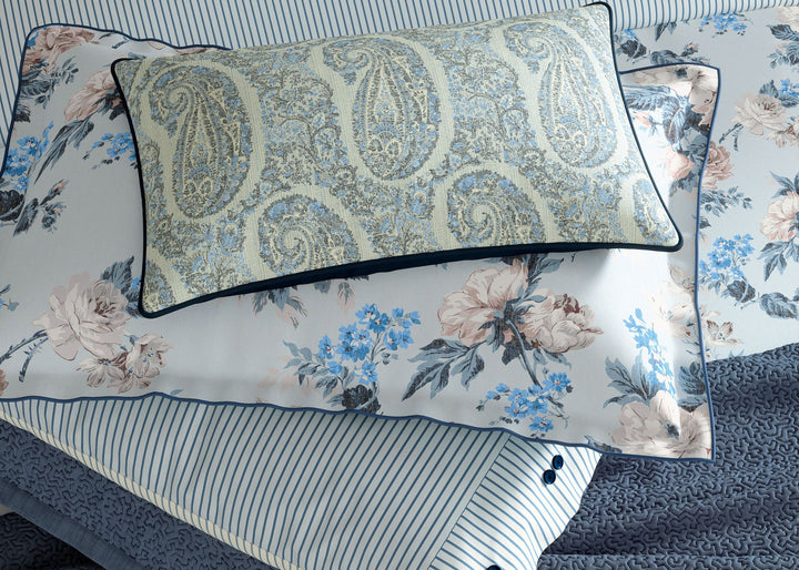 Bedeck of Belfast "Delphine" Duvet Cover and Oxford Pillowcase in Chambray Blue