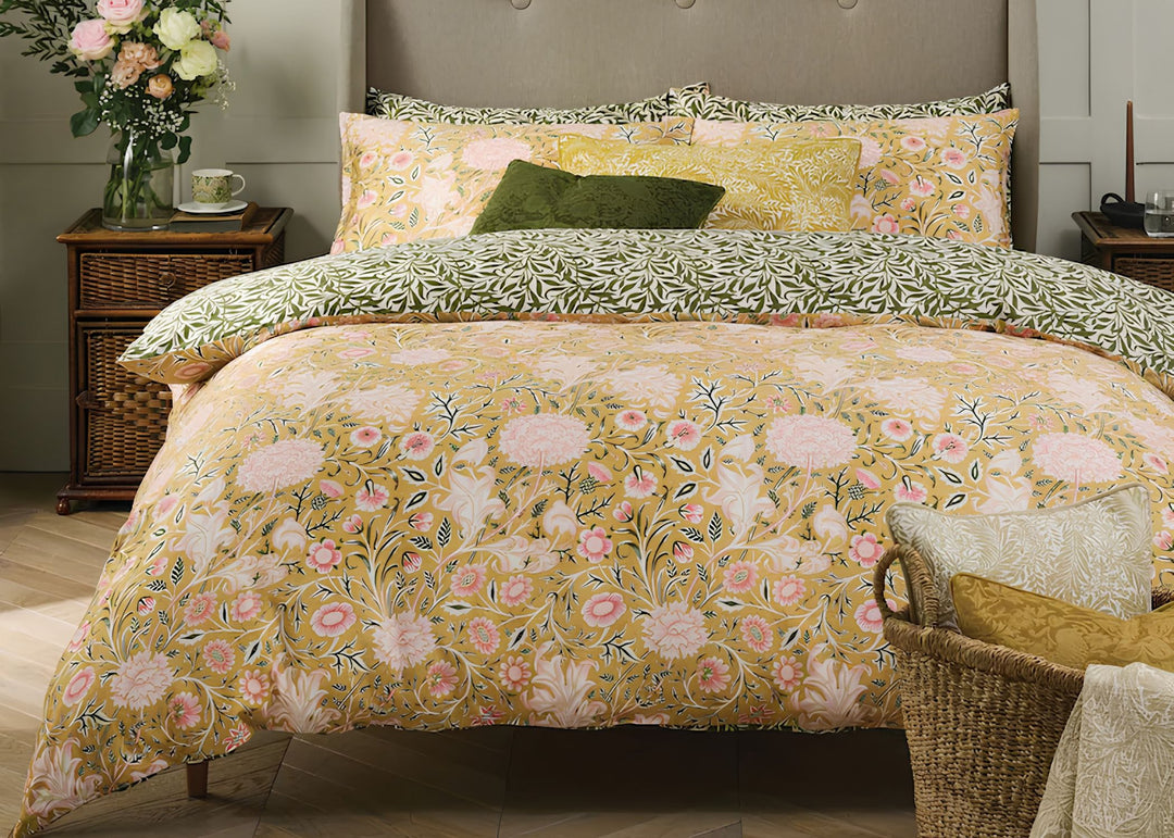 William Morris At Home "Double Bough" Duvet Cover Set in Gold