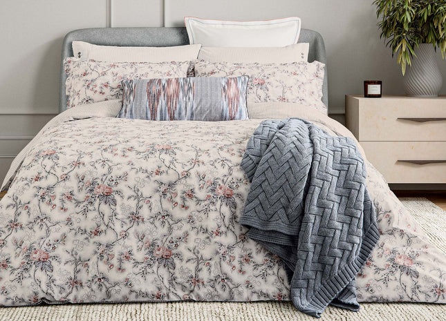 Bedeck of Belfast "Estelle" Duvet Cover and Oxford Pillowcase in Red