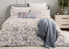 Bedeck of Belfast "Estelle" Duvet Cover and Oxford Pillowcase in Red