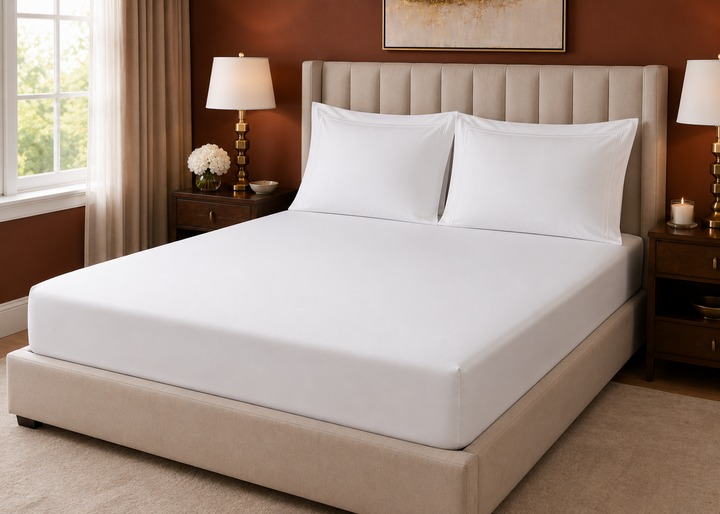 Linen Obsession 900 Thread Count "Double Luxe" Fitted Sheet in White