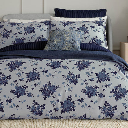 Bedeck of Belfast "Freya" Duvet Cover and Oxford Pillowcase in Indigo