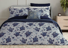 Bedeck of Belfast "Freya" Duvet Cover and Oxford Pillowcase in Indigo