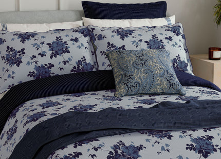 Bedeck of Belfast "Freya" Duvet Cover and Oxford Pillowcase in Indigo