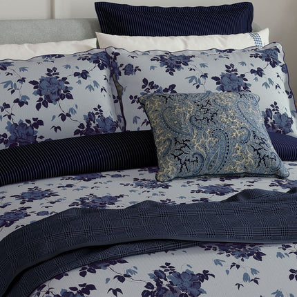 Bedeck of Belfast "Freya" Duvet Cover and Oxford Pillowcase in Indigo