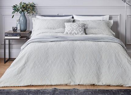 Bedeck of Belfast "Gia" Duvet Cover with Oxford Pillowcase in Silver