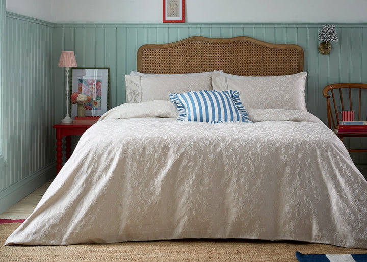 Helena Springfield "Floral Trail" Duvet Cover Set in Soft Linen