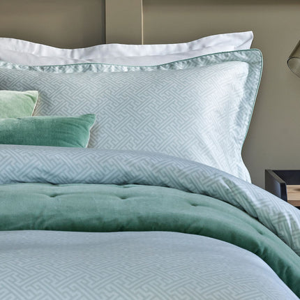 Christy "Hampton Geo" Duvet Cover Sets in Jade