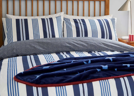 Helena Springfield "Huntington Stripe" Duvet Cover Sets in Navy & Cobalt