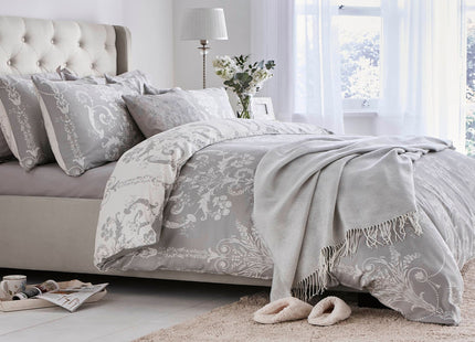 Laura Ashley "Josette" Duvet Cover Set in Steel