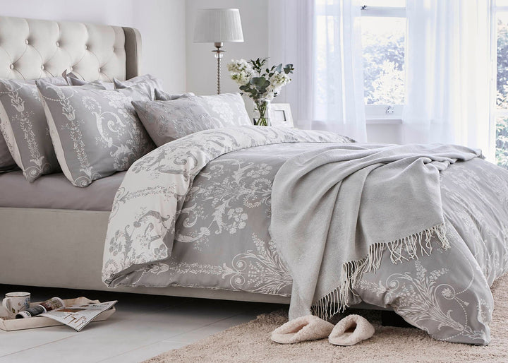 Laura Ashley "Josette" Duvet Cover Set in Steel