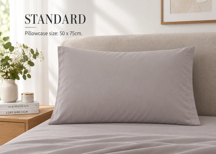 Linen Obsession 500 Thread Count "Opulent Egyptian" Cotton Sateen Pillowcase in Silver