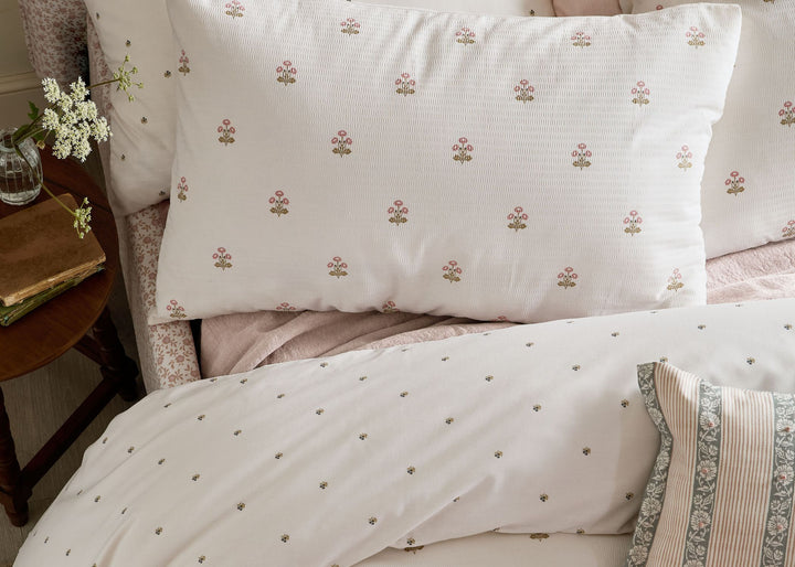 Laura Ashley "Harthill Daisy" Duvet Cover Set in Raspberry Pink