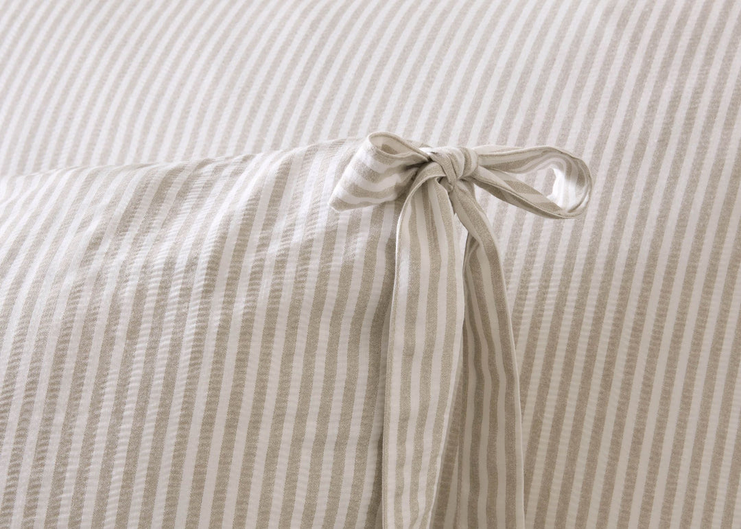Laura Ashley "Cornish Stripe" Duvet Cover Set in Natural