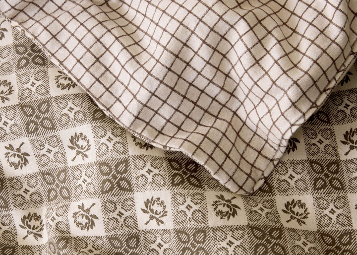 Laura Ashley "Hartley Check" Duvet Cover Set in Dark Truffle Brown