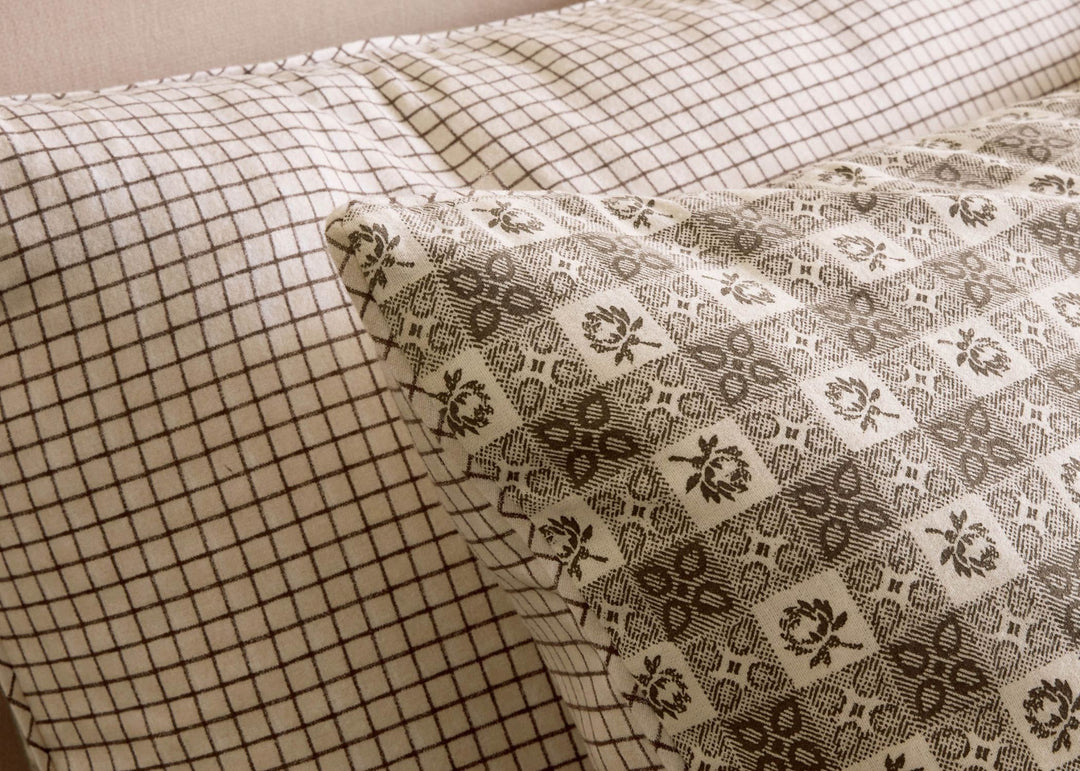 Laura Ashley "Hartley Check" Duvet Cover Set in Dark Truffle Brown