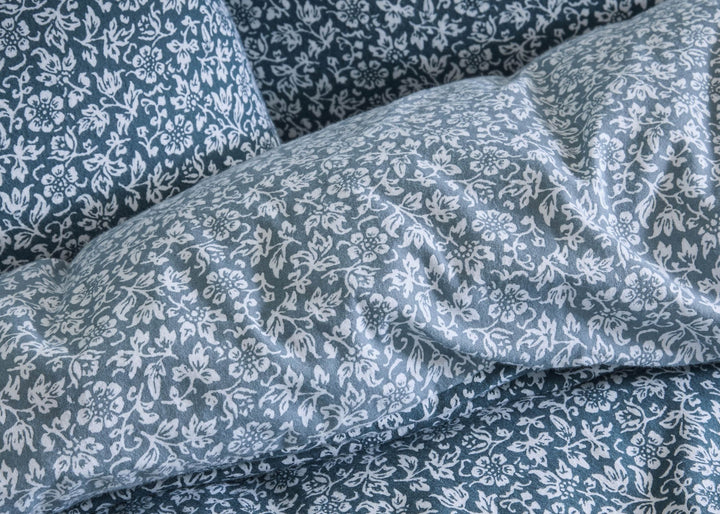 Laura Ashley "Sweet Alyssum" Duvet Cover Set in Denim Blue