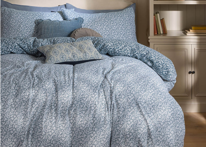 Laura Ashley "Sweet Alyssum" Duvet Cover Set in Denim Blue