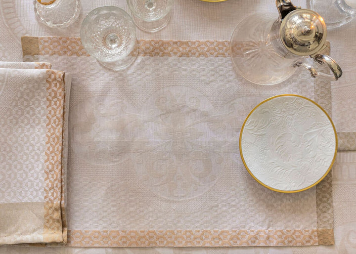 Le Jacquard Francais "Evasion" Table Linen Collection in Beige