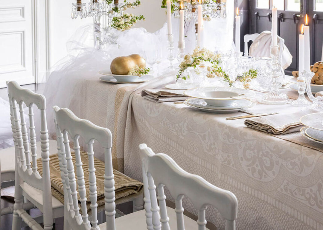 Le Jacquard Francais "Evasion" Table Linen Collection in Beige