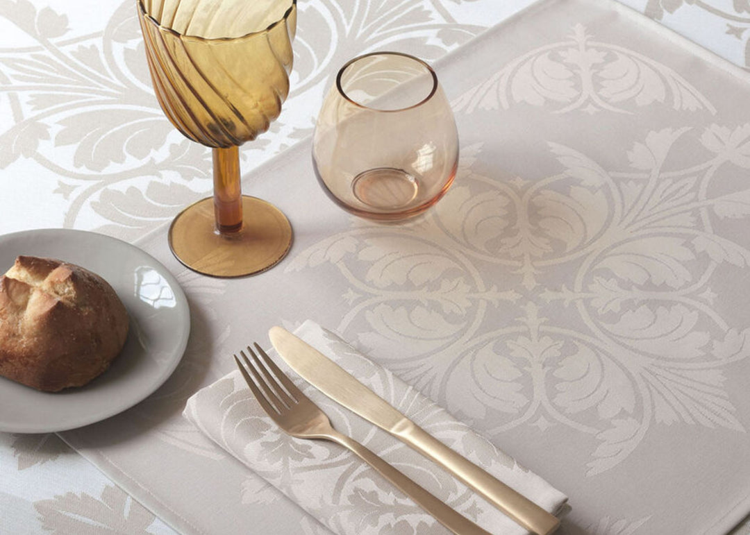 Le Jacquard Francais "Syracuse" Table Linen Collection in Beige