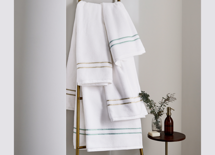 Bedeck of Belfast "Murano" Bath Towels in White/ Truffle