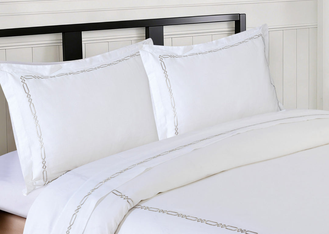 Linen Obsession "Athena" Duvet Cover Set in Silver