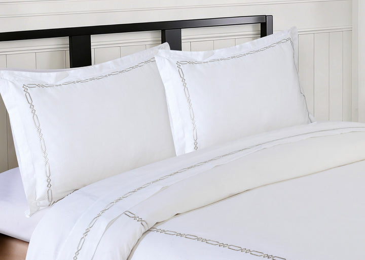 Linen Obsession "Athena" Duvet Cover Set in Silver