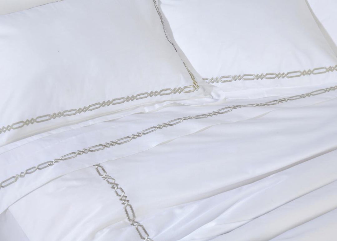 Linen Obsession "Athena" Duvet Cover Set in Silver
