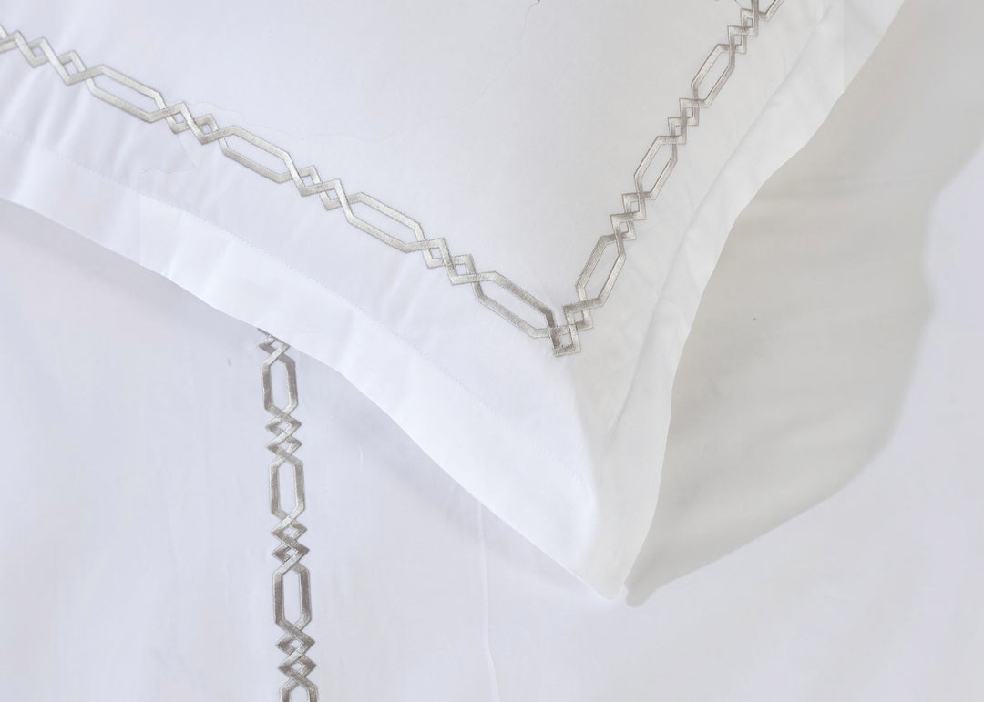 Linen Obsession "Athena" Duvet Cover Set in Silver