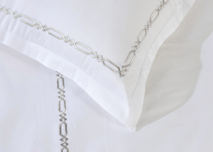 Linen Obsession "Athena" Duvet Cover Set in Silver
