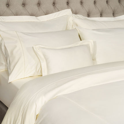 Linen Obsession "900 Thread Count Luxe Touch" Bed Linen in Cream with Cream Hemstitch