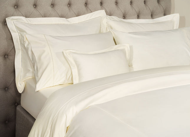 Linen Obsession "900 Thread Count Luxe Touch" Bed Linen in Cream with Cream Hemstitch