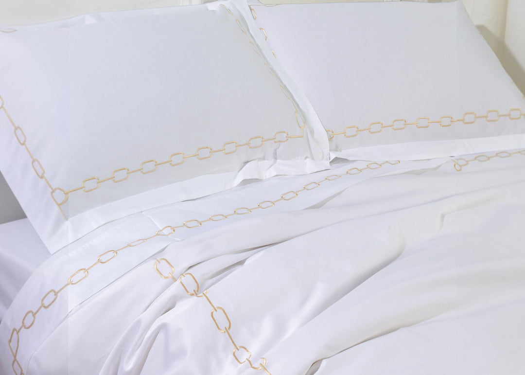 Linen Obsession "Athena" Duvet Cover Set in Gold